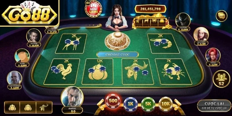 Casino Online Go88 Cho Trải Nghiệm Giải Trí Chất Lượng 2 Bầu cua tôm cá vui nhộn tại cổng game Go88